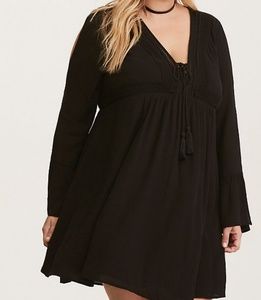**NWT** TORRID Gauze Skater Dress Black 2(2X)